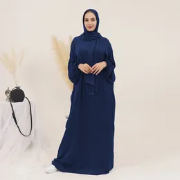 Etnische kleding Jilbabs bevestigde sjaal Abaya voor vrouwen Islamitische lange jurk Ramadan Moslim Hijabi Gewaad Gebed Dubai Turkije Bescheiden Abaya