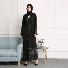 Etnische kleding Kaftan Dubai Abaya Kimono Lace Cardigan Moslim hijab Dress Long African Dames Caftan Robe Femme Islamitische F2814