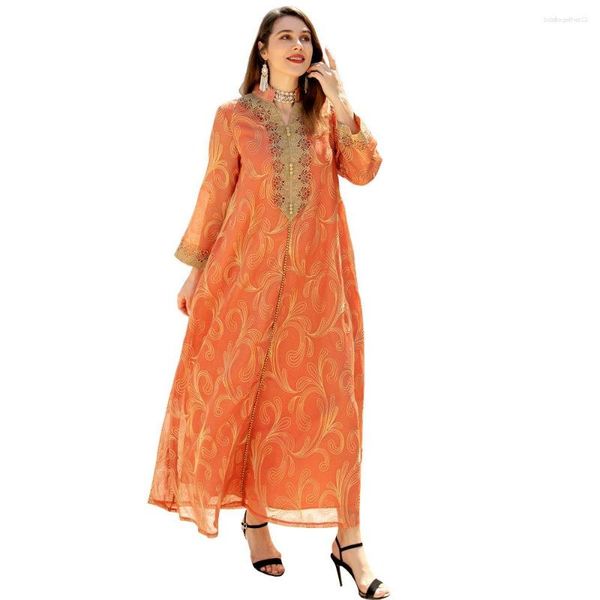 Vêtements ethniques Caftan Femmes Robe Musulmane 2023 Imprimé Robe D'été Floral Maxi Vestidos Femme Dubaï Turquie Abaya Hijab Robe Femme Surdimensionné