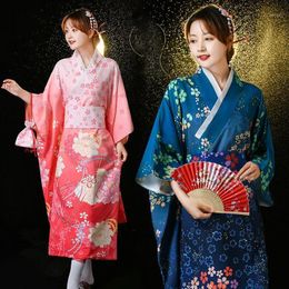 Vêtements Ethniques Kawaii Kimono Style Japonais Cosplay Costumes Rose Bleu Tenue Traditionnelle Furisode Été Anime Mignon Costume Jeunes Filles 20
