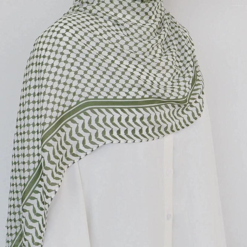 Etnik Giyim Keffiyeh Müslüman Bayanlar İçin Baskı Şifonu Hijab Filistin Yüksek Kalite Filistinli Eşarp 185x70cm