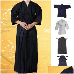 Etnische Kleding Kendo Uniformen Vechtsporten Aikido Hapkido Pak Mannen Vrouwen Hakama Uniforme Taekwondo Drop Levering Dhrui