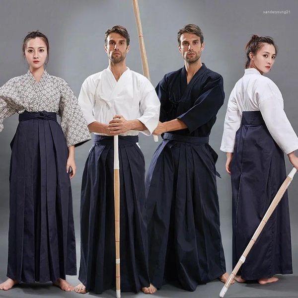 Vêtements ethniques Kendo Uniformes Arts martiaux Aikido Hapkido Keikogi et Hakama Costume Hommes Femmes Haute Qualité Taekwondo