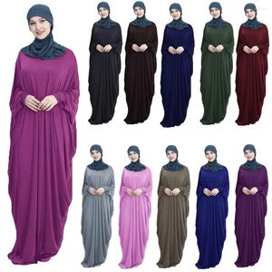 Vêtements ethniques Khimar Abaya Femmes Musulman Prière Mention Bat Sleeve Burqa Maxi Robe modeste Nikab Turquie Arabe Islam Eid Ramadan Robe