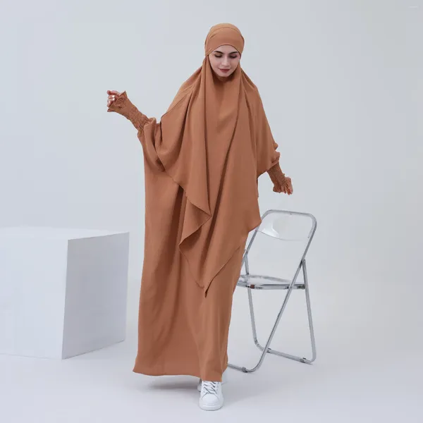 Vêtements ethniques Khimar Extra Long Hijab Tissu froissé Femme musulmane Voile Dubaï Chapeaux turcs Vêtements de prière islamique Hijabi Écharpe (Non