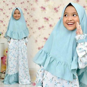 Vêtements ethniques Kids Girls Burqa Abaya Abayas Niqab Khimar Hijab Dress Muslim Islamic 2 pièces Set Prayer Kaftan Dubai Party Arabe Party