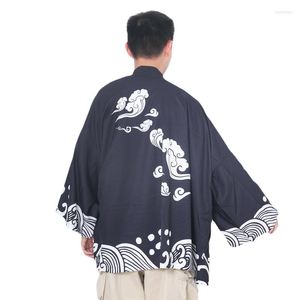 Etnische Kleding Kimono Man Japanse Kleding Yukata Mannelijke Samurai Kostuum Haori Mannen Vest Dunne Streetwear Jas Polyester Top
