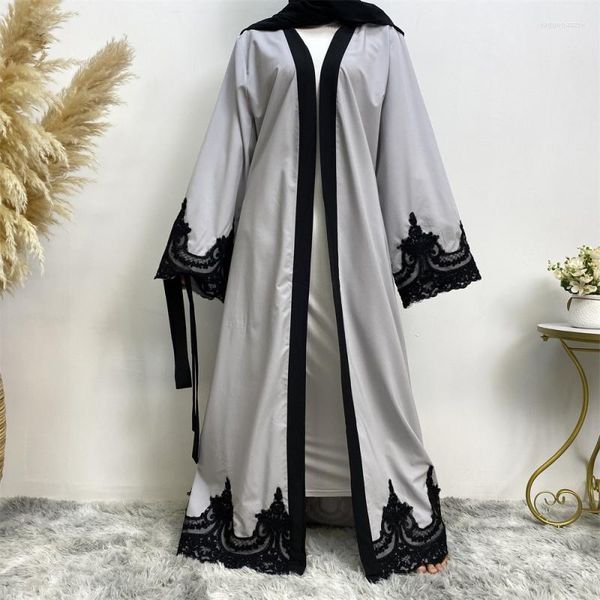 Ropa étnica Kimono musulmán Abaya mujeres Kaftan Khimar oración túnica Eid Mubarak Ramadán vestido islámico Abayas Dubai lujo blanco