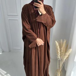 Vêtements ethniques Kimono Hiver Abaya pour femmes Velvet Cardigan Manteau musulman Ouvert Abayas Dubaï Automne Islam Vêtements Turc Tunique Arabes Mujer