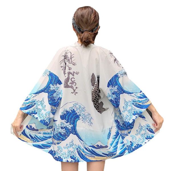 Vêtements ethniques Kimono Femmes Cardigan chinois Cosplay Chemise Chemisier Haori Japonais Yukata Femme Été Beachwear Bikini Cover Up Maillots de bain