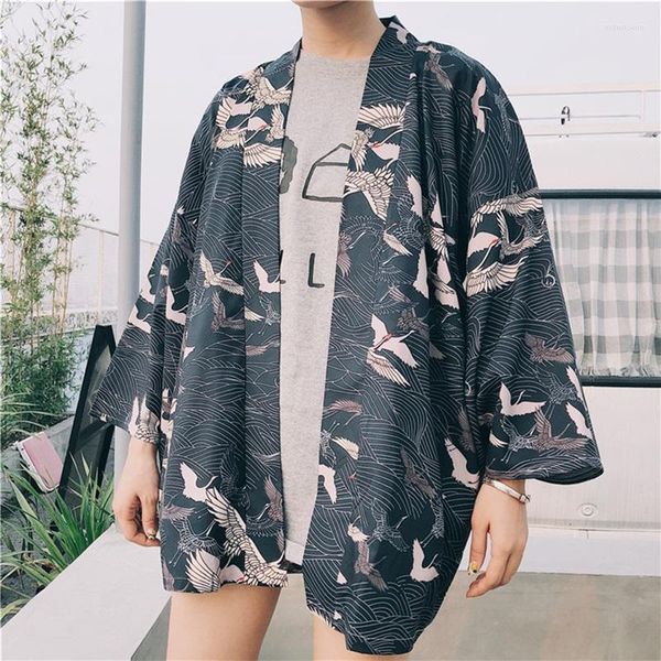 Ropa étnica Kimonos mujer 2023 Kimono japonés cárdigan Cosplay camisa blusa para mujer Yukata mujer verano playa TA1254