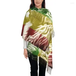 Ropa étnica Rey de Judá Rastafari Rasta León Bufanda Abrigo Largo Invierno Otoño Cálido Borla Mantón Unisex Jamaica Bandera Jamaicano Orgulloso