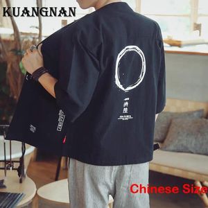 Vêtements ethniques Kuangnan coton lin vintage kimono japonais kimonos pour hommes haori japon chemise vêtements mode 5xl 2024 été