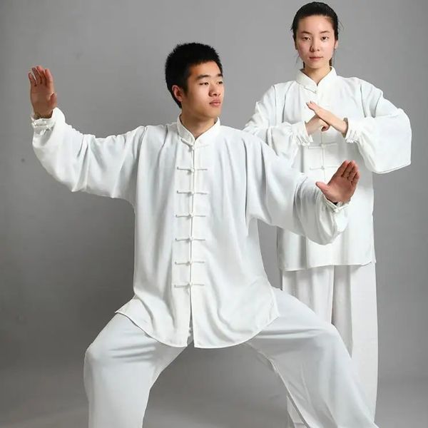 Ropa étnica Kung Fu Uniforme Tradicional Chino Manga larga Wushu TaiChi Hombres Kungfu Traje Uniformes Tai Chi Ejercicio Ropa Y231212