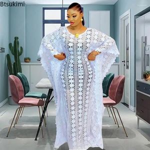 Etnische kleding kanten jurk voor Afrikaanse vrouwen Abaya Dubai Marokkaanse Kaftan Midden-Oosten Maxi-jurken Robe Eid Islamitische Dashiki