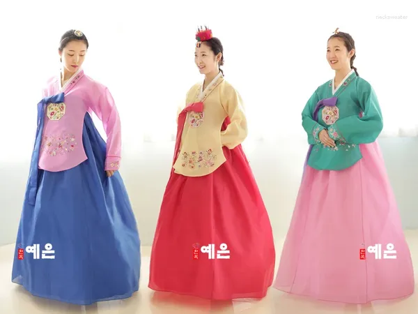 Ropa étnica Damas Hanbok Tela importada coreana / Corte Tang Dachangjin Punto nupcial