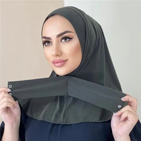 Vêtements ethniques Dames Hijab avec boucle de fermeture respirante foulard musulman bonnet uni cou châles femmes turban chapeau islam sous