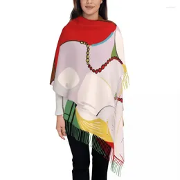 Vêtements ethniques Dames Longues Foulards de rêve de Picasso Femmes Hiver Automne Doux Chaud Gland Châle Wrap Pablo Picasso Écharpe