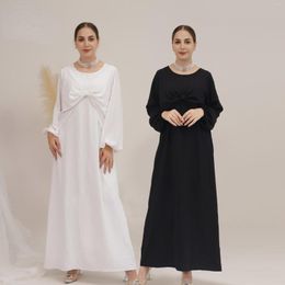 Vêtements ethniques dames femmes tunique robe dubaï Satin sous-couche longue moyen-orient Abaya pour Robes Vestidos Arabes Y Turcos