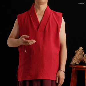 Etnische kleding lama monnik kleren Vest korte mouw Tibetaanse boeddhistische top