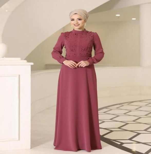 Vêtements ethniques Laser Burning Longues Femmes Hijab Robe Saison Crêpe Tissu de Haute Qualité Fabriqué en Turquie Musulman Islamique36543787574110