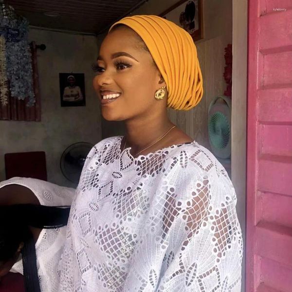 Ropa étnica Última turbante capitán capitán mujeres geles africanos africanos aso oke techo ya hice musulmán hijab head envoltura bufanda bufanda nigeriana