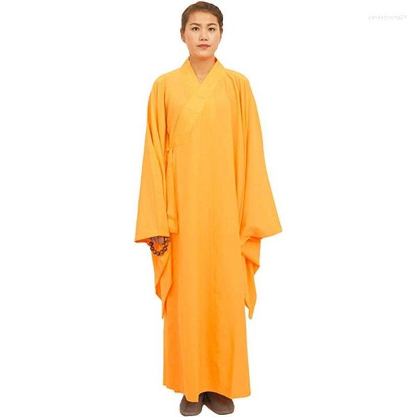 Ropa étnica LATERONON Shaolin Unisex monje túnica traje largo traje de meditación