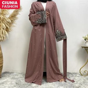 Vêtements ethniques Dernières Abayas pour femmes Appliques Souilles robe Femme Musulmane Turquie Kimono Modest Robe Dubai Islamic Kaftan