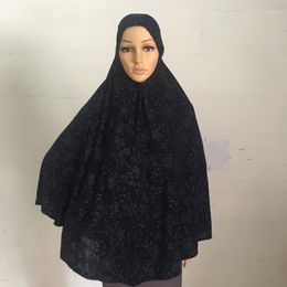 Etnische Kleding Nieuwste Big Size Glitter Moslim Hijab Sjaal Bid Vrouwen Headwrap Kan Buste Tot Taille Tulband Caps Motorkap