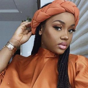 Vêtements ethniques dernière exagérée grande tresse en Satin 2022 à la main casquette africaine mariage nigérian Gele femmes Turbans dames Head2318