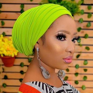 Vêtements ethniques dernière casquette pliante multicouche exagérée 2022 fait à la main mariage nigérian africain Gele femmes tresse turbans dames 2806