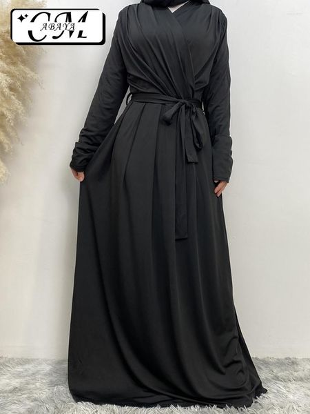 Ropa étnica última explosiva musulmana Abaya Dubai elegante minimalista elegante mujer islámica para vestido de manga larga bata de Ramadán