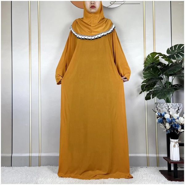 Vêtements ethniques Dernières musulmanes pour femmes Ramadan Prière Vêtement 2024 Dubaï Maxi Turquie Moyen-Orient Africain Abaya Femme Manches longues Lâche