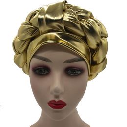 Vêtements ethniques Dernières Musulman Hijab Bonnet Femme Headwrap Tresses Turban Cap Pour Femmes Prêt À Porter Africain Auto Gele Turbans Nig2234