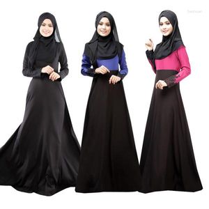 Etnische kleding Nieuwste moslimvrouwen Abaya Two Tone Color Lace Islamitische lange jurk Kaftan CP024