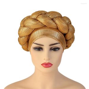 Vêtements ethniques Dernières Shinning Diamonds Turban Cap Pour Femmes Prêt Femme Head Wraps Africain Auto Geles Headtie Foulard Musulman Bonnet