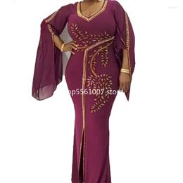 Vêtements ethniques longueur 164cm robe de soirée robes africaines pour femmes Dashiki diamant grande taille été moulante Maxi afrique vêtements