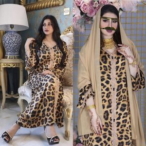 Etnische Kleding Leopard Grain Islam Jurken Abaya Voor Vrouwen Robe Longue Djellaba Femme Musulman Abaya Dubai Hijab Moslim Satijnen Jurk