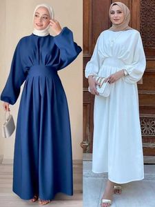 Etnische kleding linnen ABAYA DUBAI LUXE 2024 Turkije Arabische moslim kaftan bescheiden jurk Islamitische kleding voor vrouwen gewaad Musulmane Femme Vestidos T240510