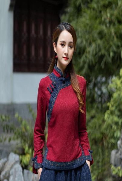 Vêtements ethniques Linn chinois Top Top Qipao Shirt pour femme Cheongsam Style Shirts Blouse Ladies Plus Taille Robe Chinoise6453796