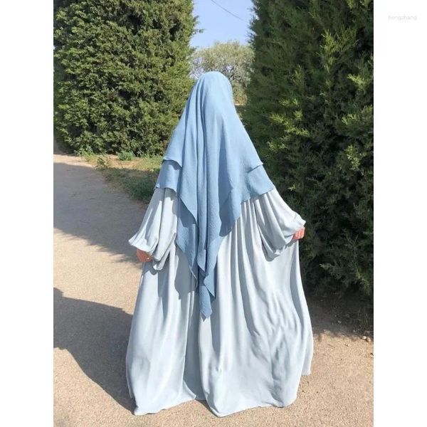Vêtements ethniques longs khimar ramdan eid musulman hijab headcarf femmes une pièce khimars jubha vêtement islamique hijabs musulman apparition de prière