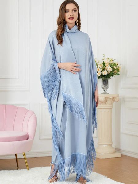 Vêtements ethniques Robe arabe en vrac Party Soirée Fringe Robe Ramadan Eid Femme musulmane Abaya Islamique Dubaï Marocain Kaftan Jalabiya