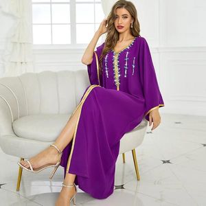 Vêtements ethniques Robe de soirée de diamant de luxe pour femmes Robe Soirée musulmane Abaya Arabe Oman Dubaï Marocain Pakistan Jalabiya Caftan Ramadan