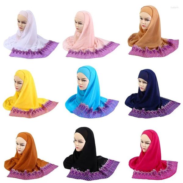 Vêtements ethniques Foulard de fête de luxe Wraps Châles Eid Femmes musulmanes Dentelle Hijab Longue Écharpe Malaisie Chapeaux Islamique Femme Bandeau
