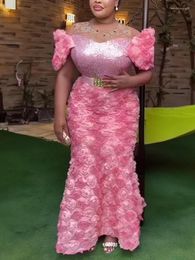 Vêtements ethniques Robes de soirée de luxe Nigeria pour femmes robes robe à paillettes élégante Dashiki maille perles diamant soirée maxi longue robe africaine