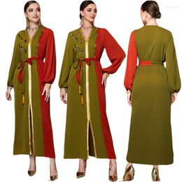 Etnische Kleding Luxe Strass Patchwork Lange Mouwen Abaya Mode Dubai Vrouwen Party Maxi Jurk Marokko Femme Avondjurk Losse Gewaad