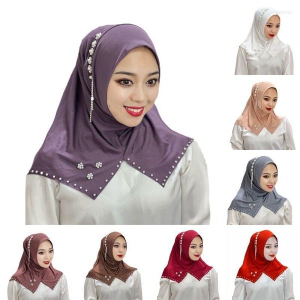 Vêtements ethniques luxe glands perlé Turban casquette Cocktail femmes musulmanes Abayas Hijab foulard enveloppement châles chapeaux