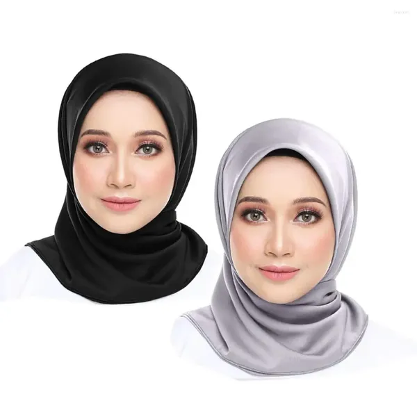 Vêtements ethniques Luxury Femmes Squicpe Swinette Accessoires de mode Silk Foulard Satin Bandana Cheveux Hijab Hair E écharpes pour les dames 110 cm