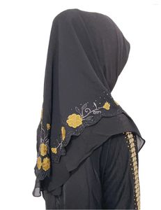 Etnische Kleding Maleisië Borduren Vrouwen Hijab 2 Lagen Moslim Sjaal Arabische Sjaal Instant Cap Tulband Dragen Direct