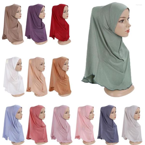Ropa étnica Malasia Moda Pañuelo en la cabeza Mujeres Cubierta de cabeza sólida Hijab Musulmán Islámico One Piece Instant Amira Turban Headwrap Femenino